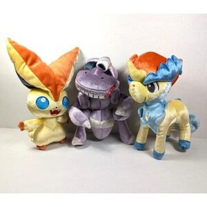 Pokemon 20th Anniversary Plush Set Keldeo Genesect Victini Tomy 2016